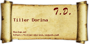 Tiller Dorina névjegykártya